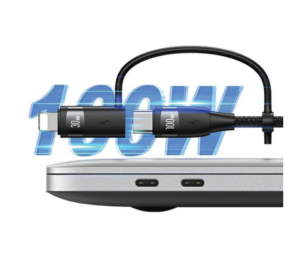 USAMS Kabel 2xUSB-C/USB/Micro-USB/Lightning 6w1 1,2m 100W fiolet - 1568997 - zdjęcie 3